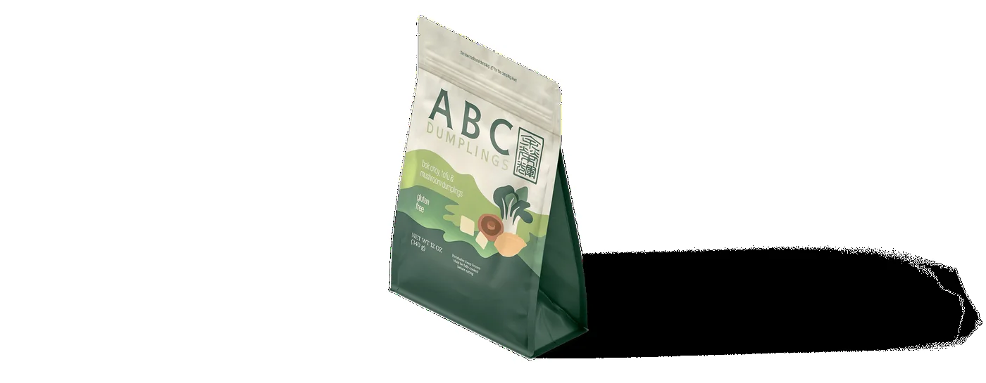 Pack of Bok choy, tofu and mushroom ABC Dumplings